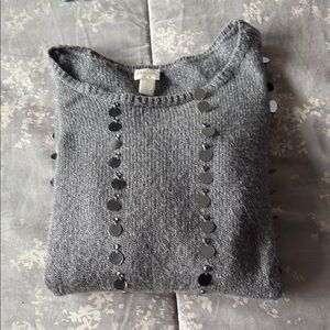 Gray Sweater with Sequin Detail